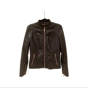 Ladies Medium Vegan Leather Jacket